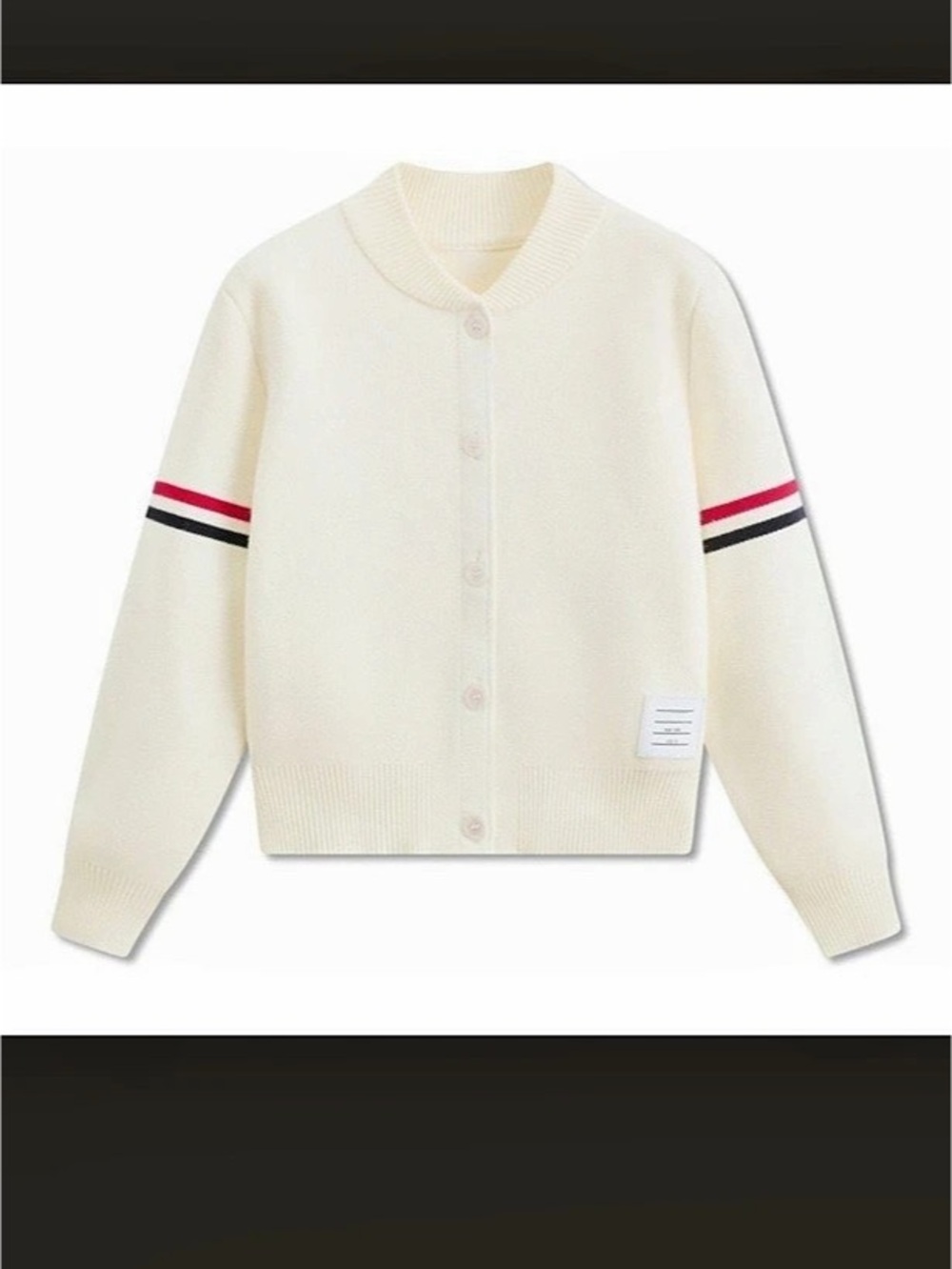 Thom Browne 4-Bar Stripe Cardigan Women's Cream from small to medium size. New.